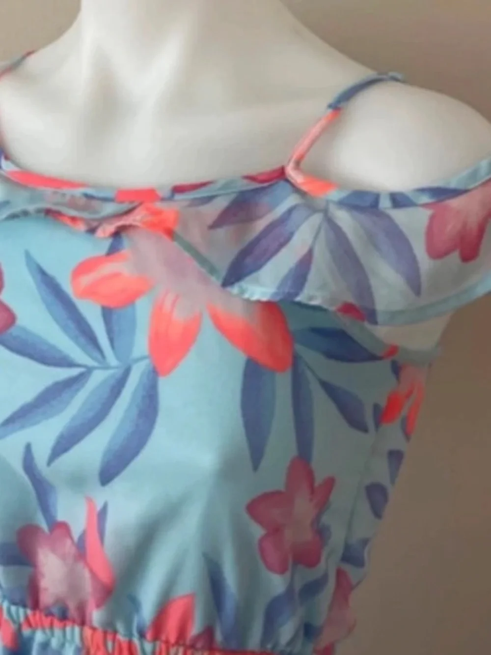 The Children's Place Girl's Cold Shoulder Summer Floral Dress, Large 10/12 - Picture 11 of 16